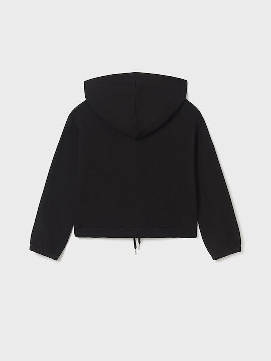 Mayoral Girls Hooded Sweatshirt with Zipper Black