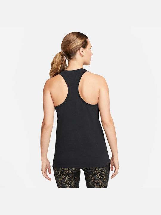 Nike Damen Sportlich Baumwolle Bluse Ärmellos Schwarz