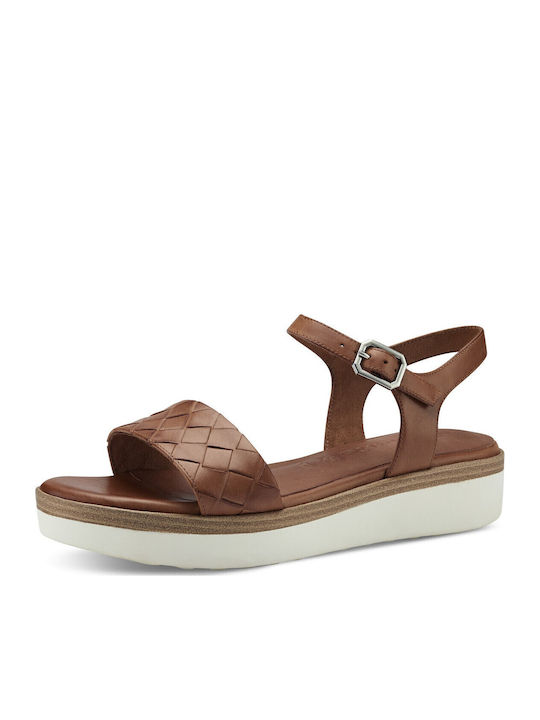 Damenplattformen Tabac Braun