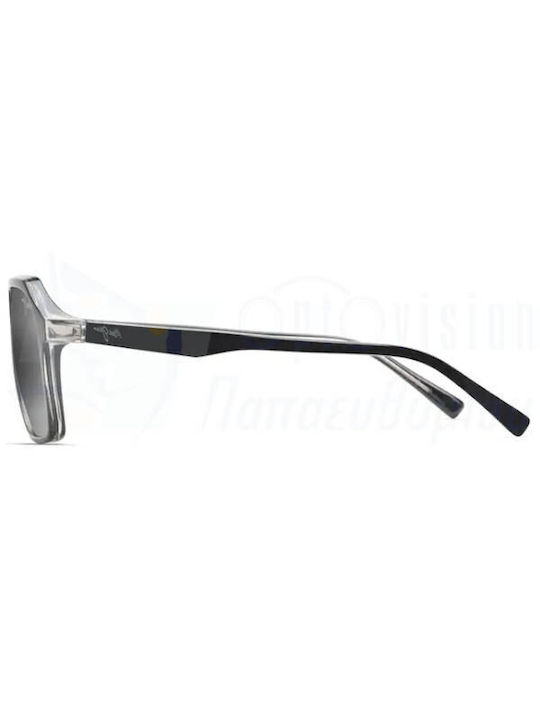 Maui Jim Wedges Men's Sunglasses with Black Plastic Frame and Gray Polarized Lens 880-02