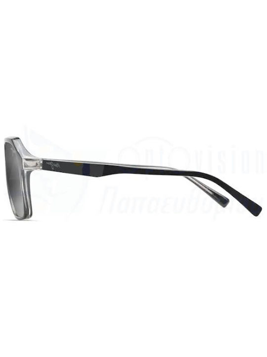 Maui Jim Wedges Sonnenbrillen mit Schwarz Rahmen und Gray Polarisiert Linse 880-02