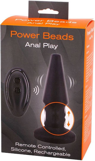 Seven Creations Power Beads Dop Anal cu Funcție Wireless și Vibrație Neagră