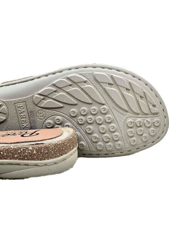 Leather Women's Flat Sandals Anatomic in Gray Color