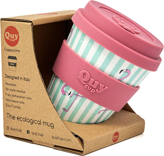 QuyCup Flamingo Чаша Пластмаса с Капак Многоцветна 250мл