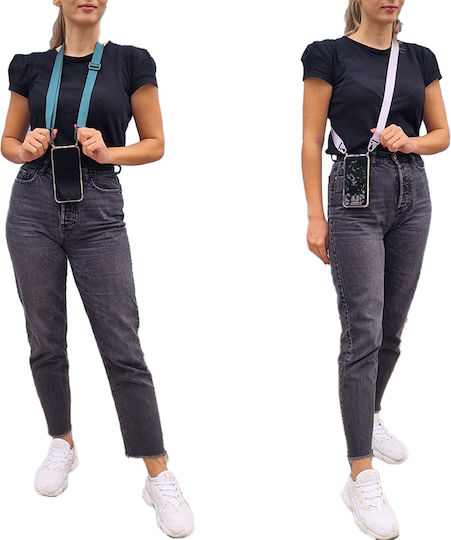 Sonique Strap Armor Back Cover Silicone with Strap Transparent / Dark Blue (Poco M5)