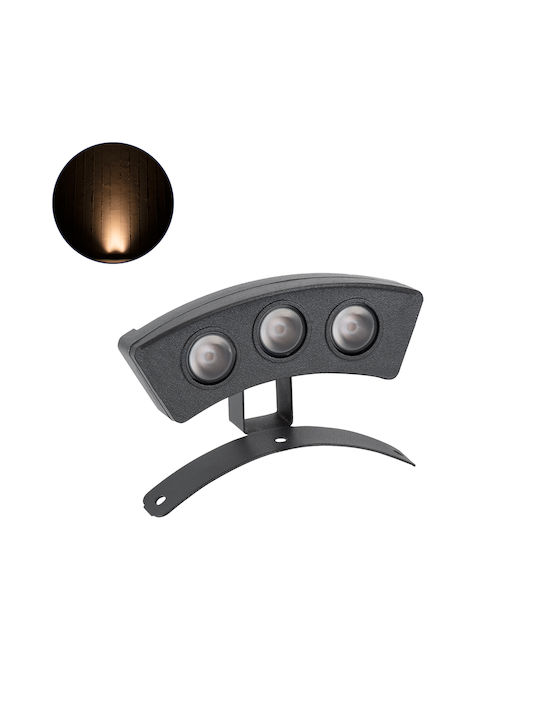GloboStar Treelight Plante Външна Стояща Лампа LED Стенна Пералня 3W с Топло Бяла Светлина IP67 Оранжева