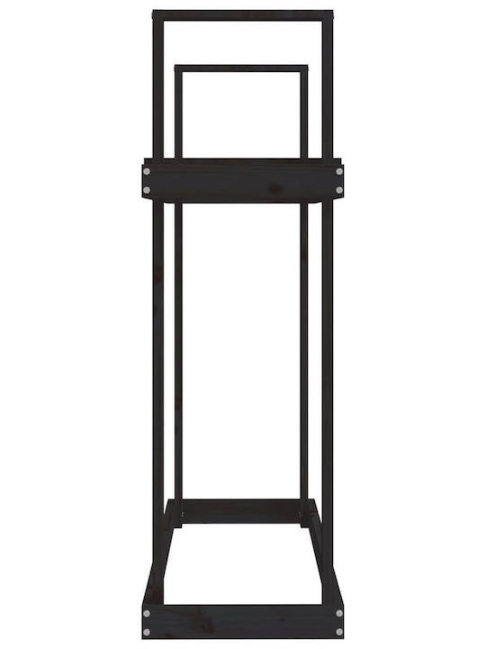 vidaXL Μεταλλικό Κουτί Αποθήκευσης Ξύλων 110x35x108.5cm Μαύρο