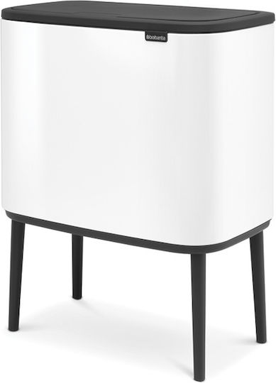 Brabantia Κάδος Απορριμμάτων από Ανοξείδωτο Ατσάλι Λευκός 36lt