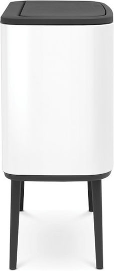 Brabantia Bo Touch Waste Bin Made of Stainless Steel Push White 36lt