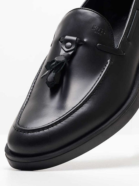 Boss Shoes Men's Leather Loafers Black