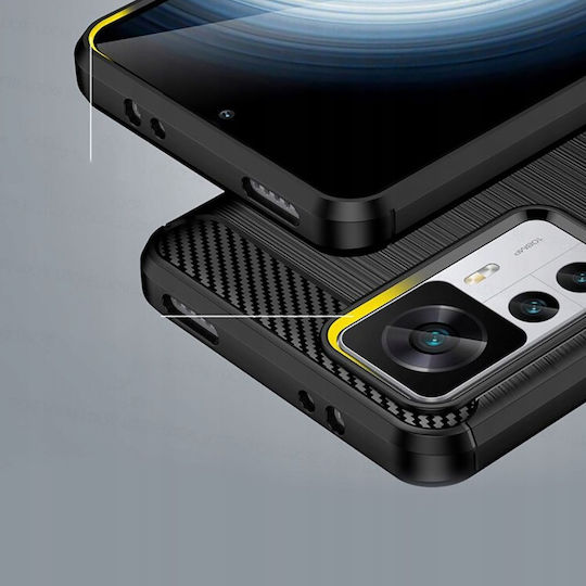 Techsuit Carbon Задна корица Силикон Черен (Xiaomi 12T / 12T Pro)