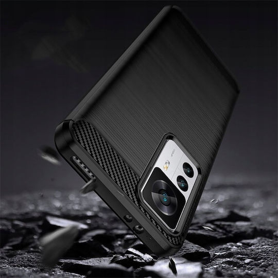 Techsuit Carbon Задна корица Силикон Черен (Xiaomi 12T / 12T Pro)