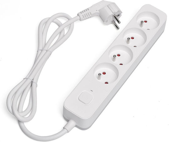 Savio Steckdosenleiste 4 Positionen mit Schalter und Kabel 3m