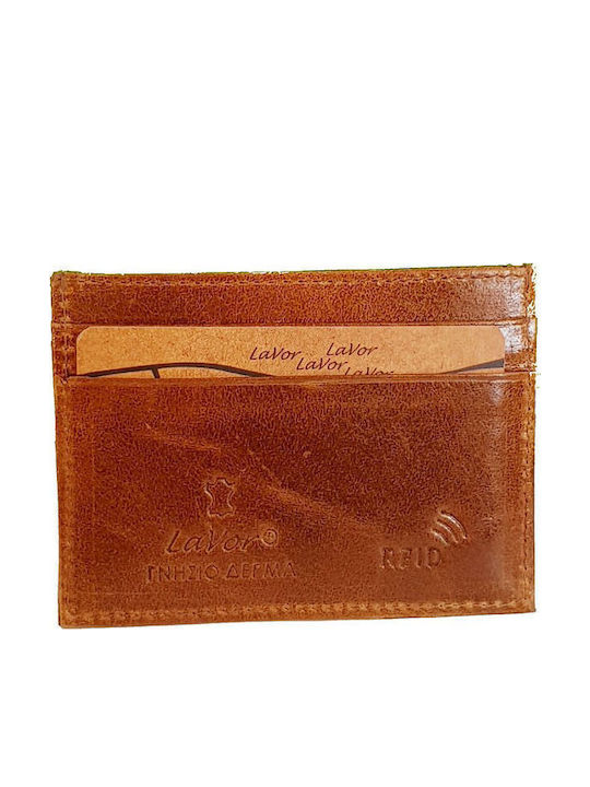 Leather Men's Wallet with RFID Tabac Brown