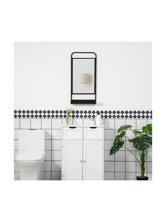 HomCom Oglindă de Perete cu Negru Ramă din Metalic 71.7x36.2cm 1buc