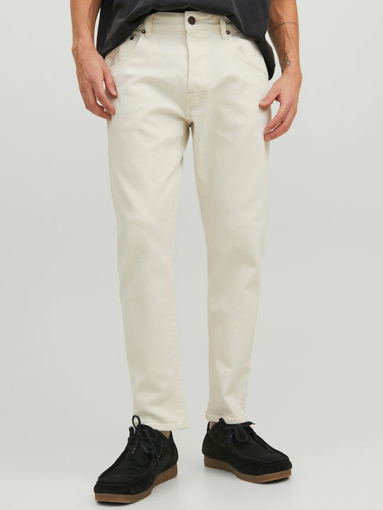 Herren Jeanshose Gekürzt Weiß