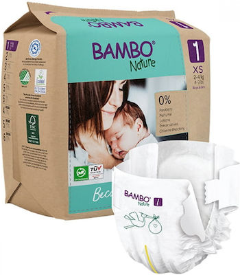 Bambo Nature Eco Friendly Πάνες με Αυτοκόλλητο No. 1 για 2-4kg 22τμχ