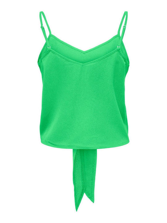 Only Women's Summer Blouse with Straps & V Neckline Light Green