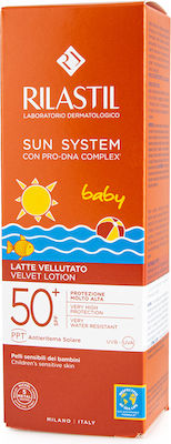 Rilastil Sun System Velvet Lotion Waterproof Baby Sunscreen Emulsion for Face & Body SPF50 200ml