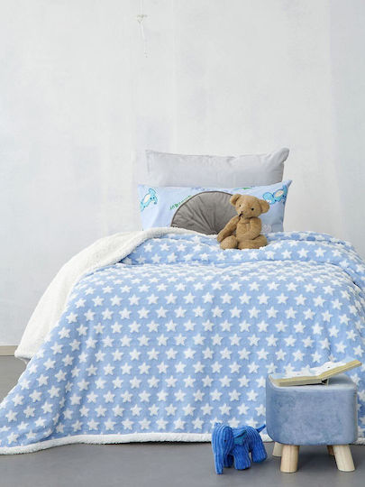 Palamaiki Decke Samt Cobi Hellblau 160x220cm