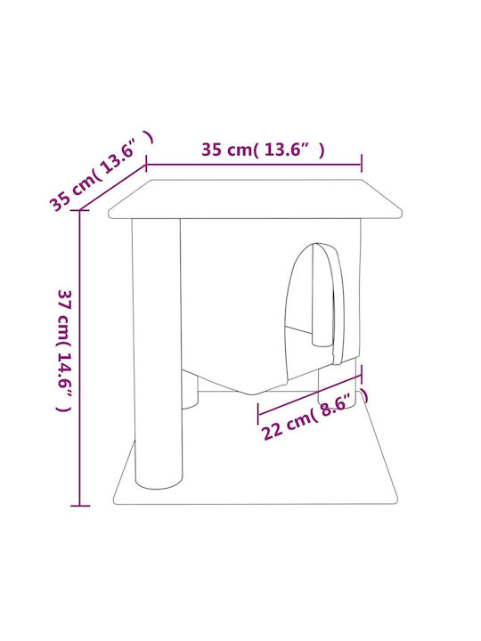 vidaXL Котешко драскало Дървета за котки Сив 35x35x37см.