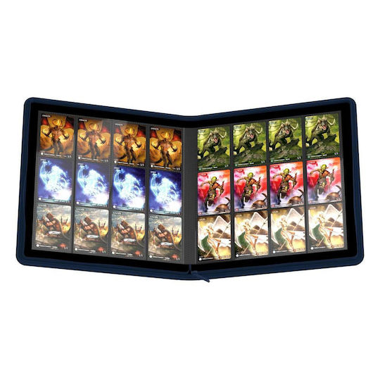 Ultimate Guard Zipfolio 480-24 Pocket XenoSkin Binder 12-Pocket Standard Size Quadrow Blue UGD010344