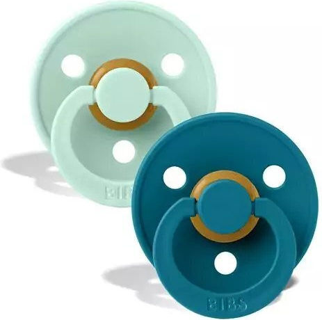 Bibs Colour Pacifiers Rubber Nordic Mint / Forest Lake for 6-18 months 2pcs