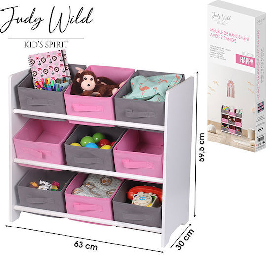 Spielzeug Aufbewahrungssystem aus Stoff Rosa 63x30x59cm 1Stück