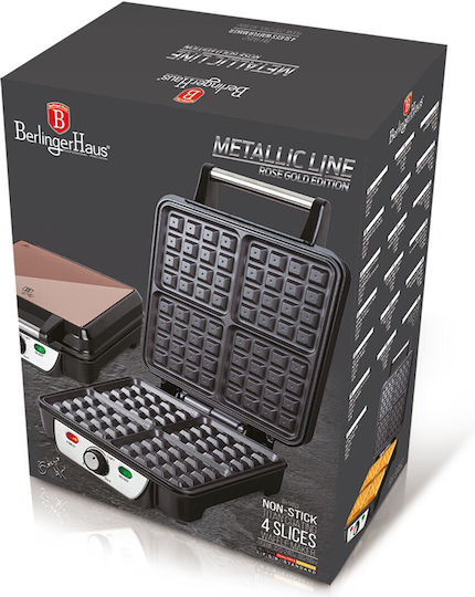 Berlinger Haus Waffle Maker For Square Waffles 4 Number Of Waffles 1100W