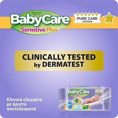 Babylino Babycare Sensitive Plus Μωρομάντηλα χωρίς Οινόπνευμα & Parabens με Aloe Vera 2x20τμχ