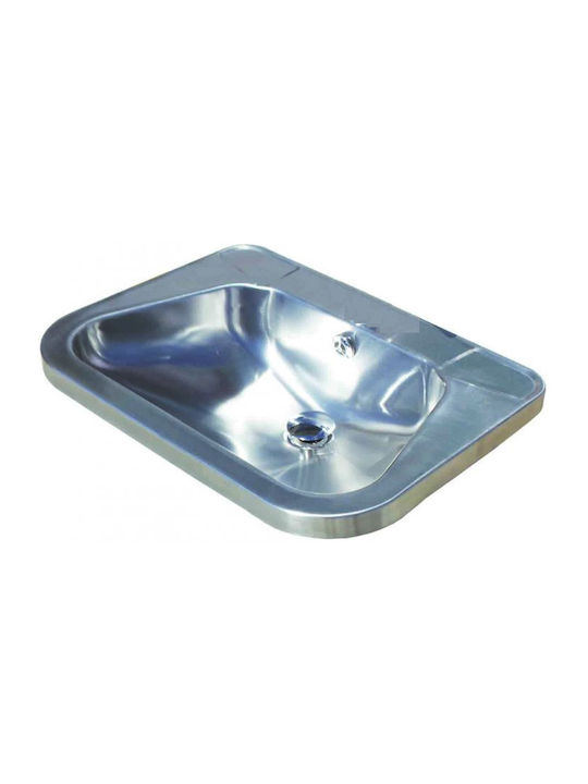 Gloria Stilaki Eingelassenes Waschbecken Inox 50x41x19.8cm Inox
