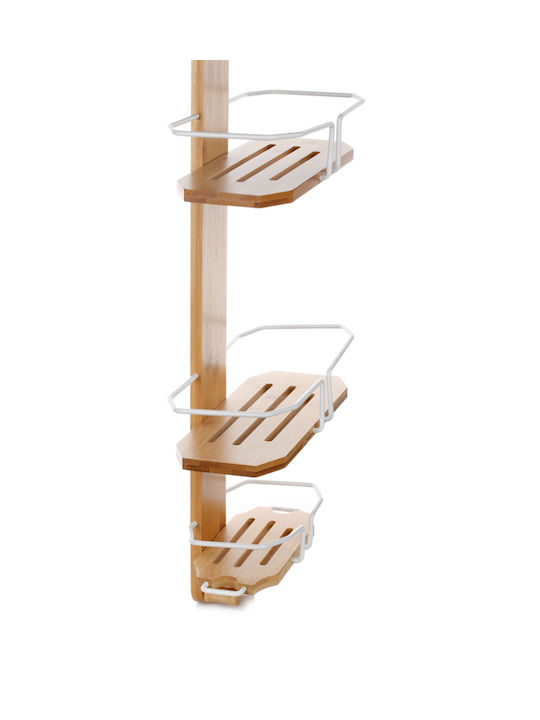General Trade Wall Mounted Bathroom Shelf Wooden with 3 Shelves 30x13x70cm Brown