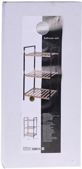 ArteLibre Boden Badezimmerregal Bamboo mit 3 Regalböden 38x32.5x70cm Braun