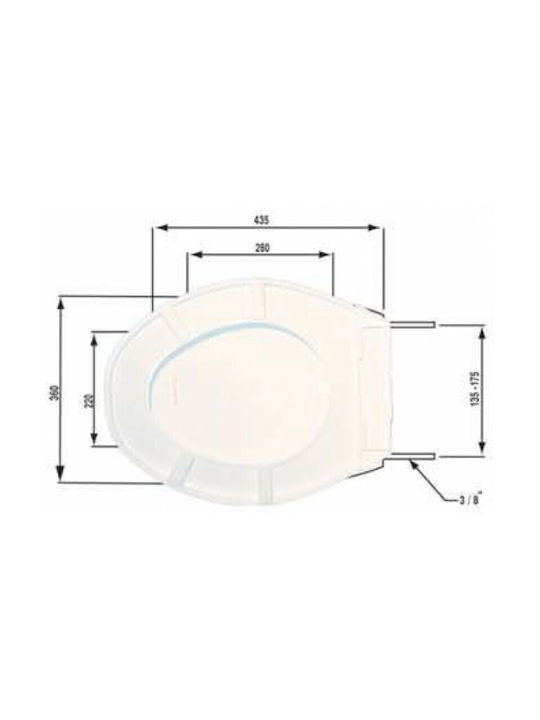 Lamaplast Bakelite Toilet Seat White WC 3 43.5cm