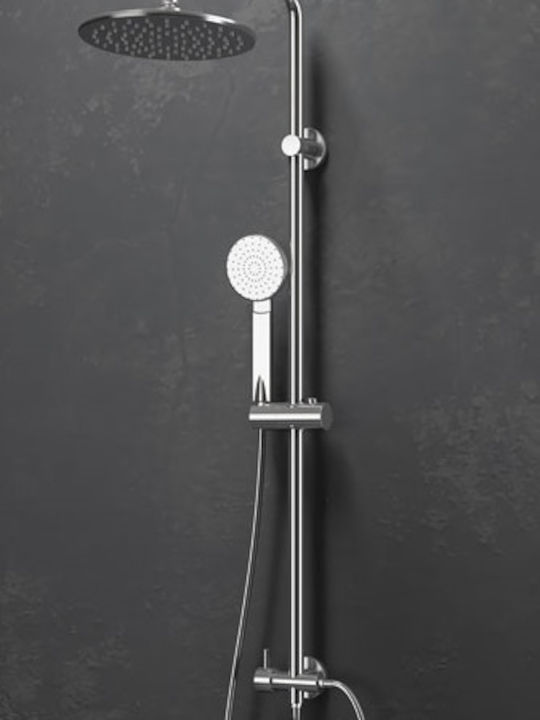 Karag Eleni Adjustable Shower Column without Mixer 93,5-120cm Silver