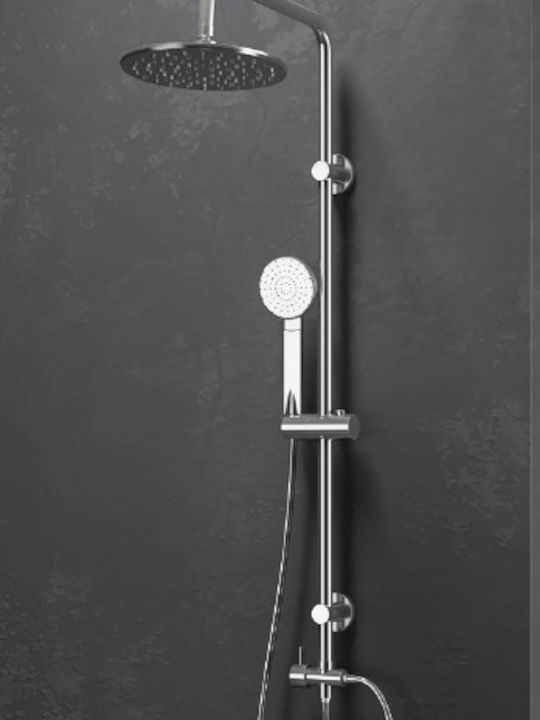 Karag Magda Adjustable Shower Column without Mixer 95cm Silver