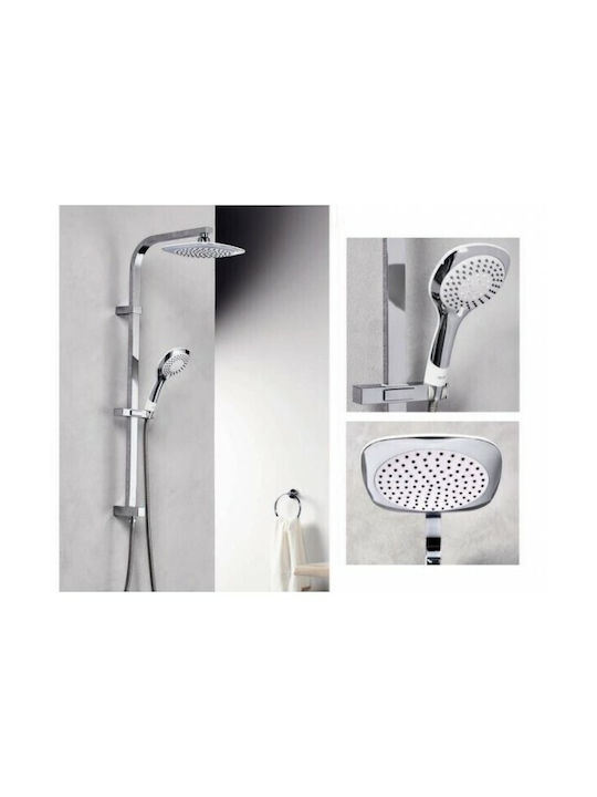 Tema Στήλη Ντουζ χωρίς Μπαταρία 85cm Ασημί