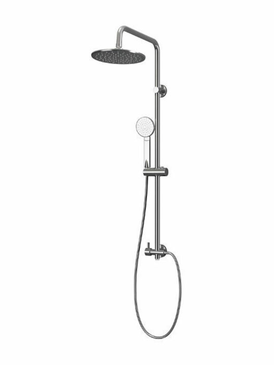 Karag Eleni Verstellbare Duschsäule ohne Armatur 93,5-120cm Silber