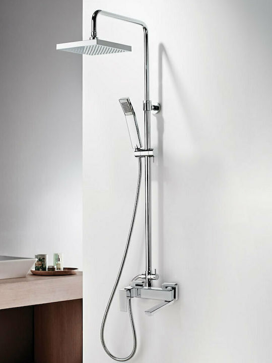 La Torre Profili Plus Στήλη Ντουζ με Μπαταρία 117cm Ασημί