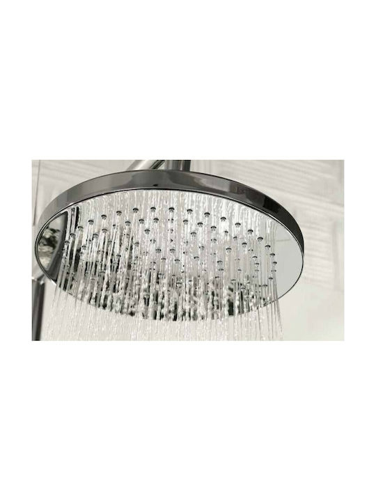 Eurorama Thermo Round Shower Column with Bathtub Mixer 110cm Silver