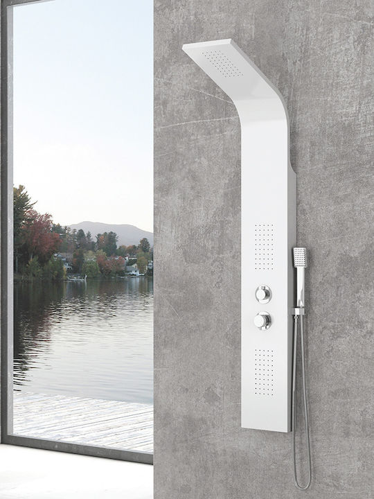 Karag Praxis Bianco Στήλη Υδρομασάζ 140cm Λευκή