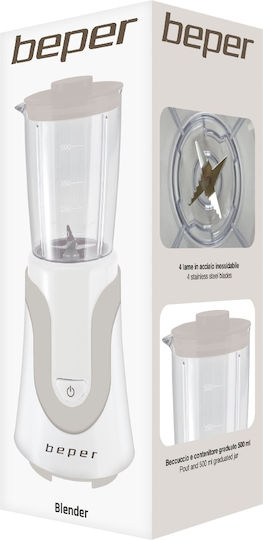 Beper Μπλέντερ με Ανοξείδωτη Κανάτα 500 ml 300W Λευκό BP.604