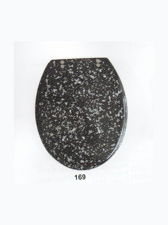 Eurocasa 174Β Toilettenbrille Kunststoff 43x36cm Schwarz