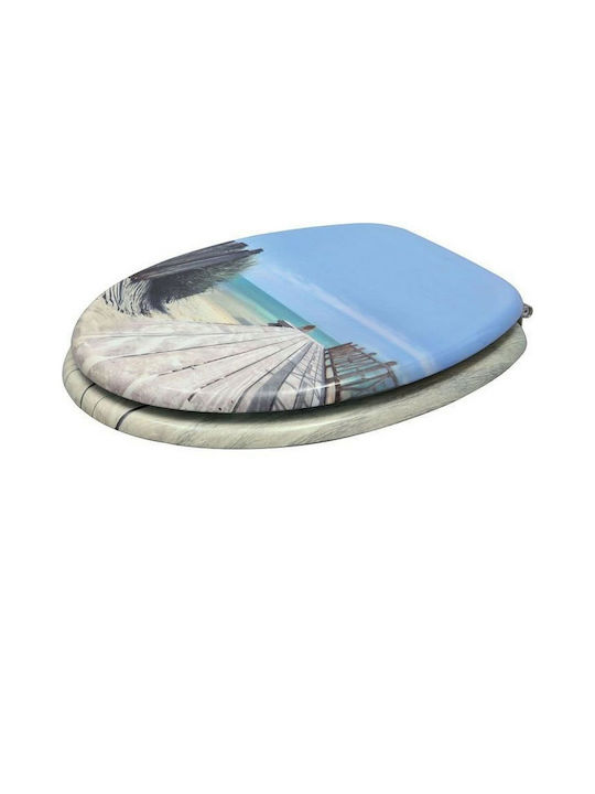 Wirquin 20719122 Καπάκι Λεκάνης Ξύλινο 46x37.5cm Holiday Beach