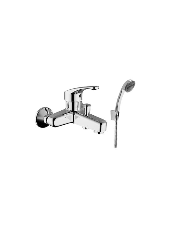 Ottone Meloda Olympia Mixing Bathtub Shower Faucet Complete Set Silver