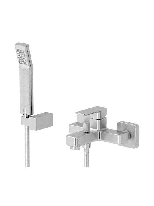 Eurorama Quadra Mixing Bathtub Shower Faucet Complete Set Silver
