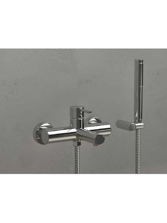 Eurorama Tonda Mixing Bathtub Shower Faucet Complete Set Silver