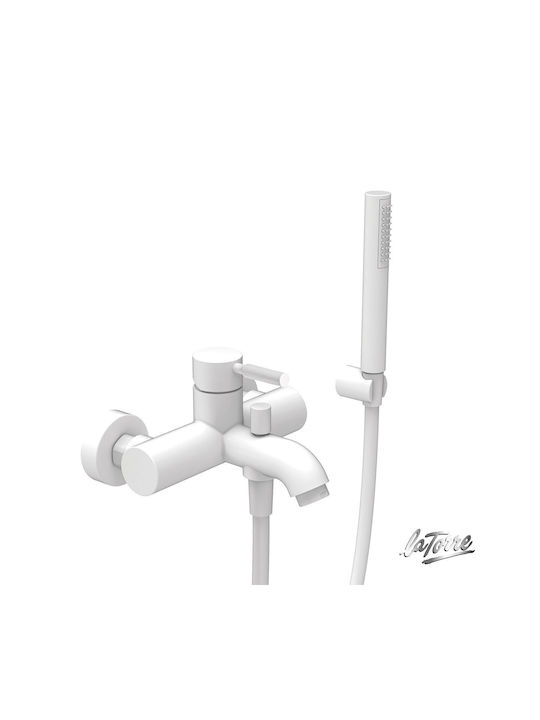 La Torre New Tech 12019 Αναμεικτική Μπαταρία Μπανιέρας Πλήρες Σετ Λευκή