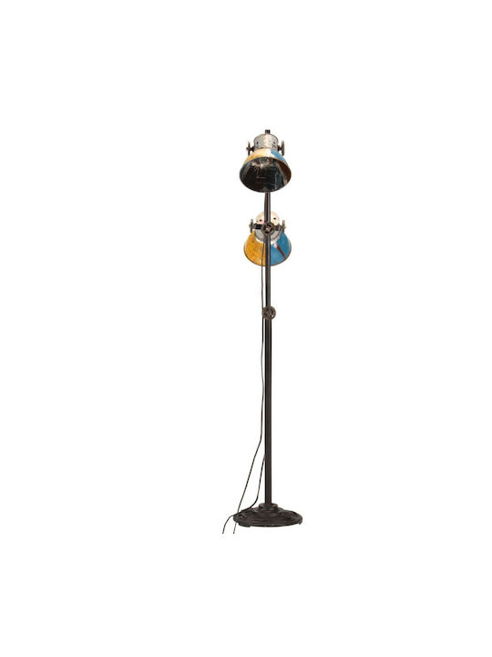 vidaXL Vintage Stehleuchte H160xB28cm. mit Fassung für Lampe E27 Mehrfarbig