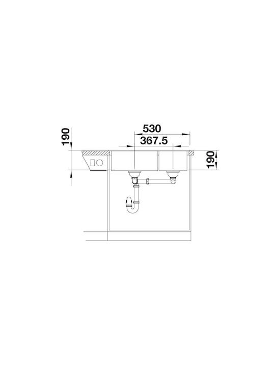 Blanco Legra 8 526226 Drop-In Мивка Ляв от Синтетичен Гранит Ш78xД50см Бял